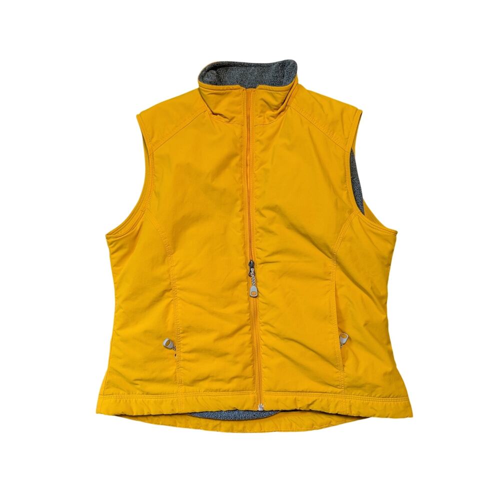 L.L.Bean Women’s Yellow lightweight fleece Full Zip Up Outdoor Vest Size Medium